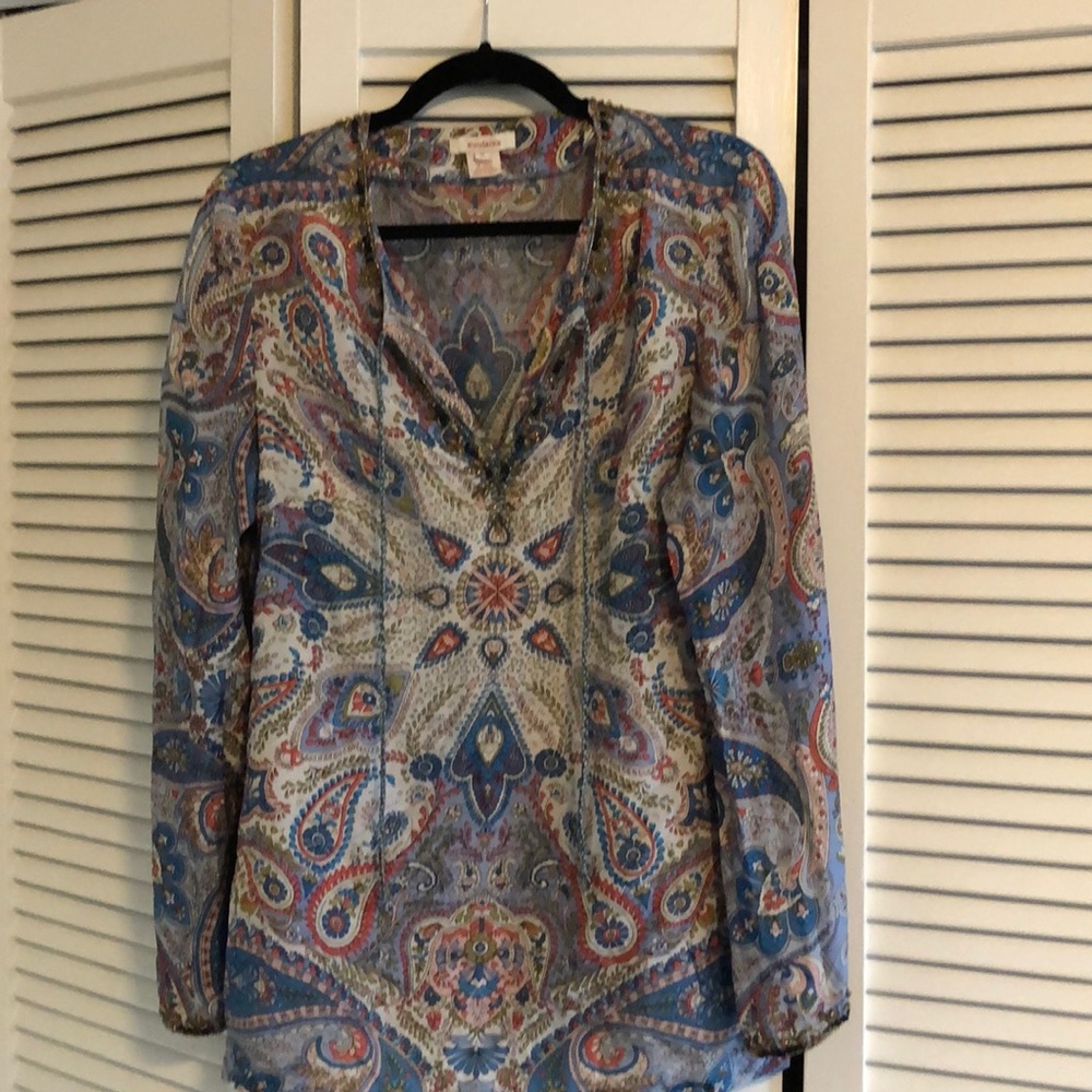 Sundance silk tunic blouse top